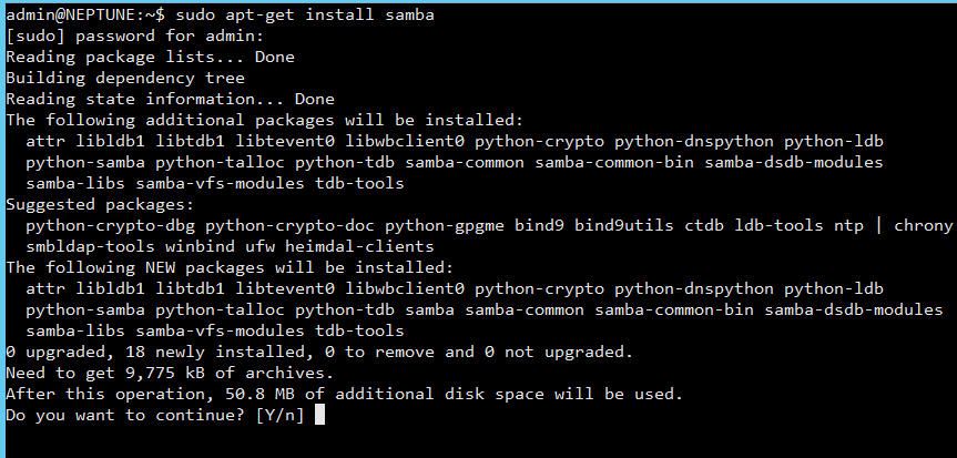 Debian 9 Samba Installation
