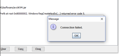 Dell iDRAC Connection Failed Error