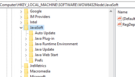 Java Prefs Reg Key