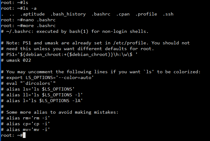 .bashrc file