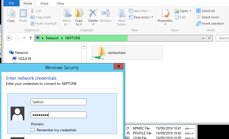 Windows Explorer Login Samba