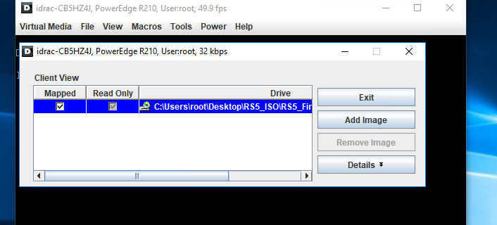 iDRAC Virtual Media Mapped